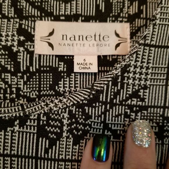 Nanette Lepore B/W Plaid + Floral Dress 6 - Picture 2 of 8